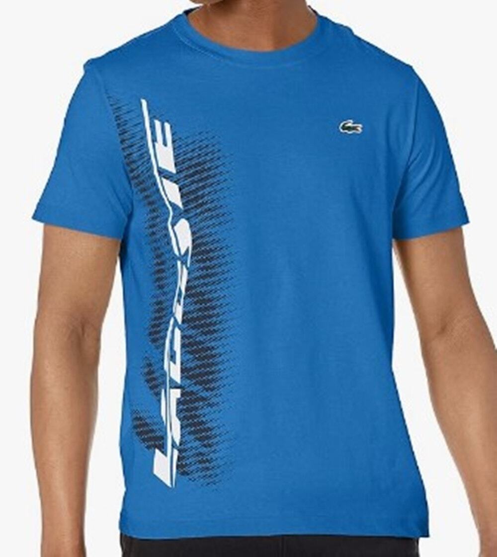 Lacoste Mens Sport Roland Garros Edition Chunky Jersey T-Shirt Blue XXL